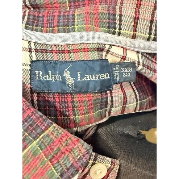 Polo Ralph Lauren 3XB Big Button Down Dress Shirt Classic Fit Holiday Plaid - Picture 7 of 7